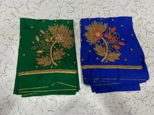 Divine Bloom Lotus Beads Aariwork Blouse at Special Price 3