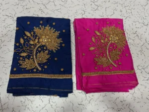 Divine Bloom Lotus Beads Aariwork Blouse at Special Price 4