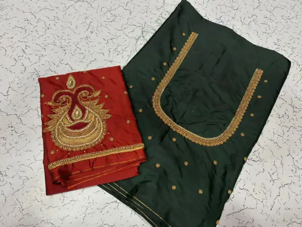 Elegant Blue Badam Aari Work Blouse Unmissable Festive Offer!