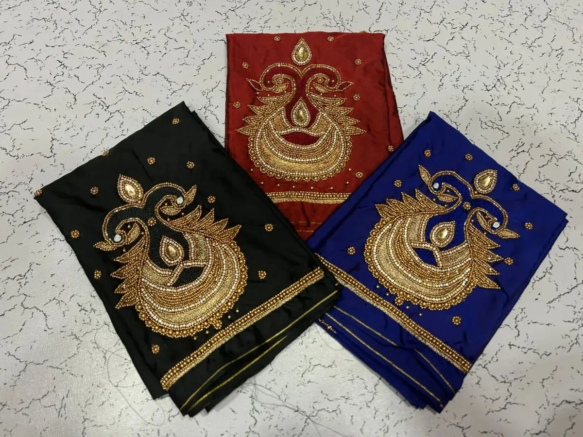 Elegant Blue Badam Aari Work Blouse  Unmissable Festive Offer! 4