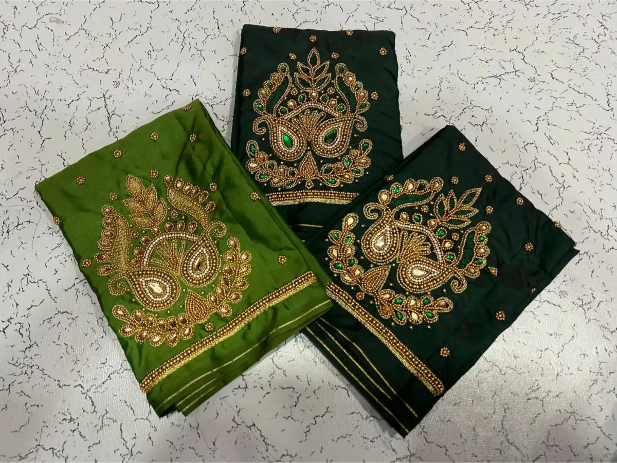 Elegant Floral Maggam Blouse with Beads Unmissable Offer Today