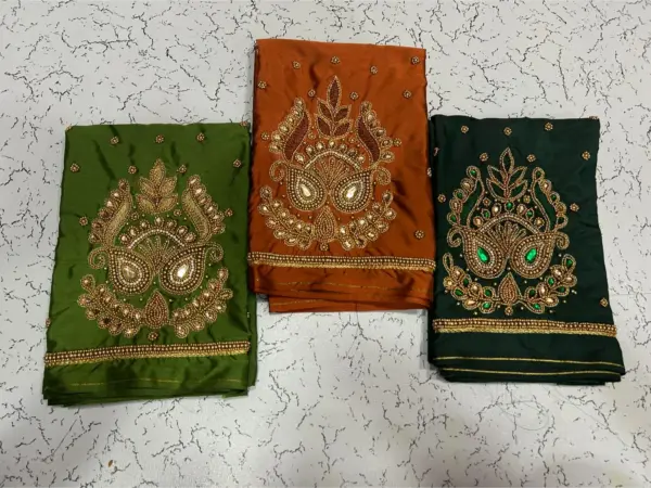 Elegant Floral Maggam Blouse with Beads Unmissable Offer Today