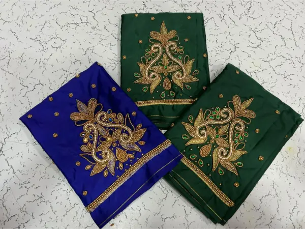 Elegant Floral Maggam Blouse with Beads Unmissable Offer Today