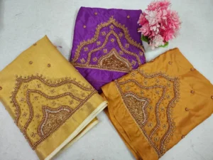 Elegant Green Aari Work Partywear Blouse 4