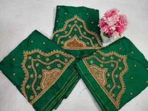 Elegant Green Aari Work Partywear Blouse 7