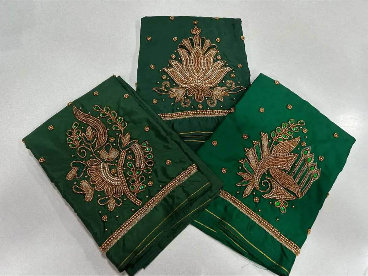 Elegant Green Designer Bridal Blouse – Grand Wedding Look at Exclusive Offer! 4