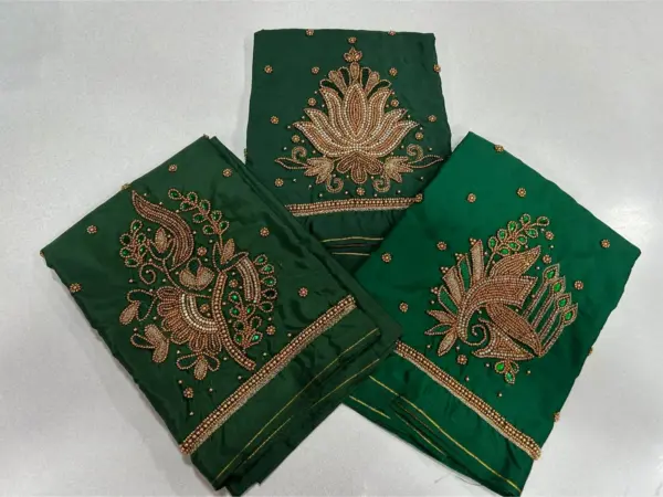 Elegant Green Designer Bridal Blouse – Grand Wedding Look at Exclusive Offer!