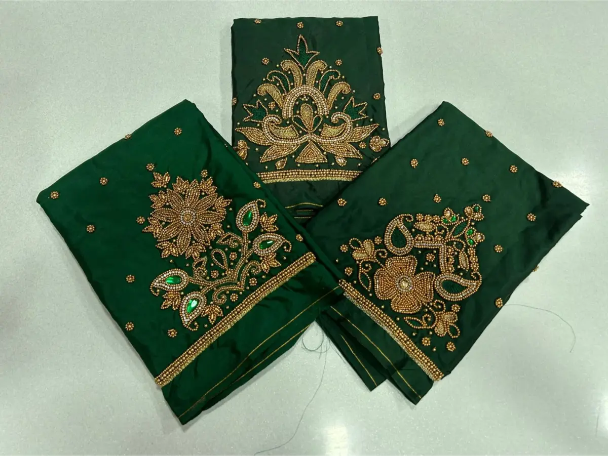 Elegant Green Designer Bridal Blouse – Grand Wedding Look at Exclusive Offer! 5