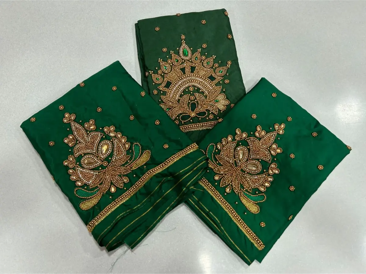 Elegant Green Designer Bridal Blouse – Grand Wedding Look at Exclusive Offer! 6