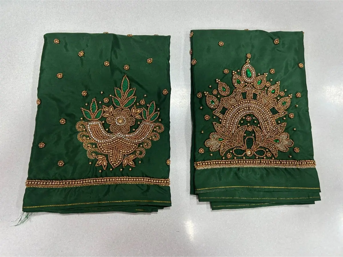 Elegant Green Designer Bridal Blouse – Grand Wedding Look at Exclusive Offer! 7