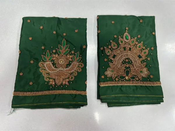 Elegant Green Designer Bridal Blouse – Grand Wedding Look at Exclusive Offer!