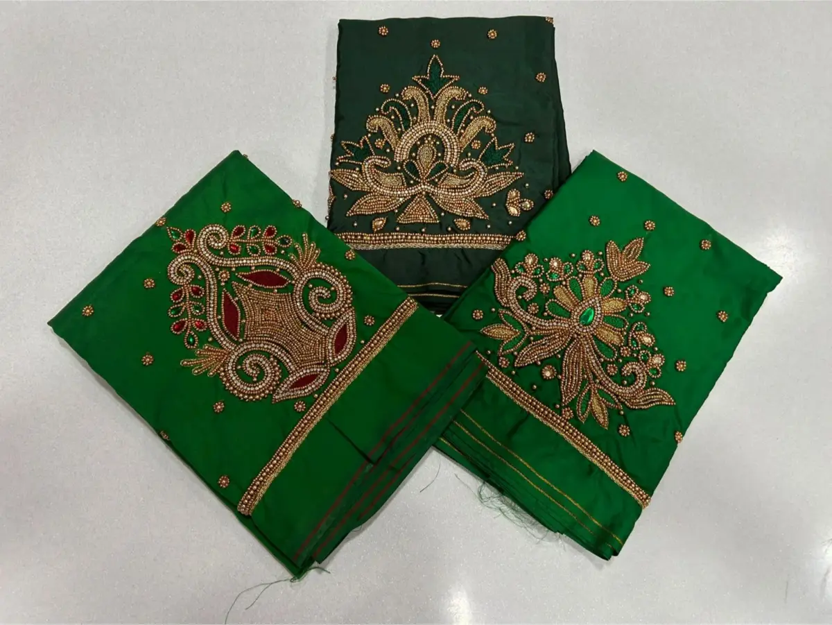 Elegant Green Designer Bridal Blouse – Grand Wedding Look at Exclusive Offer! 8