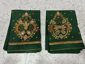 Elegant Muse: Designer Badam Beads Aari Embroidery Buti Blouse 10