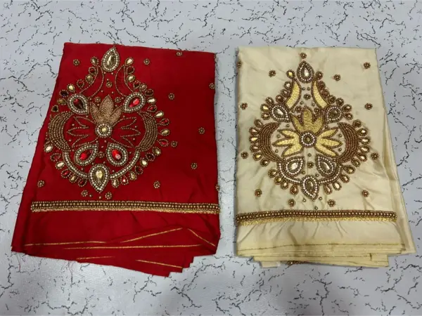 Elegant Muse: Designer Badam Beads Aari Embroidery Buti Blouse