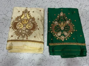 Elegant Muse: Designer Badam Beads Aari Embroidery Buti Blouse 5
