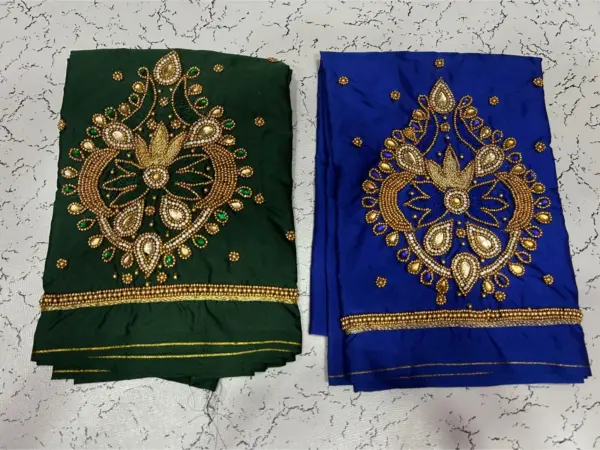 Elegant Muse: Designer Badam Beads Aari Embroidery Buti Blouse