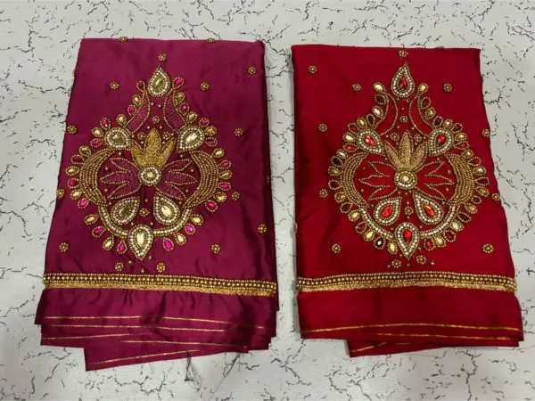 Elegant Muse: Designer Badam Beads Aari Embroidery Buti Blouse