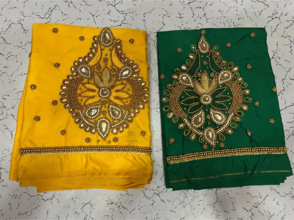 Elegant Muse: Designer Badam Beads Aari Embroidery Buti Blouse