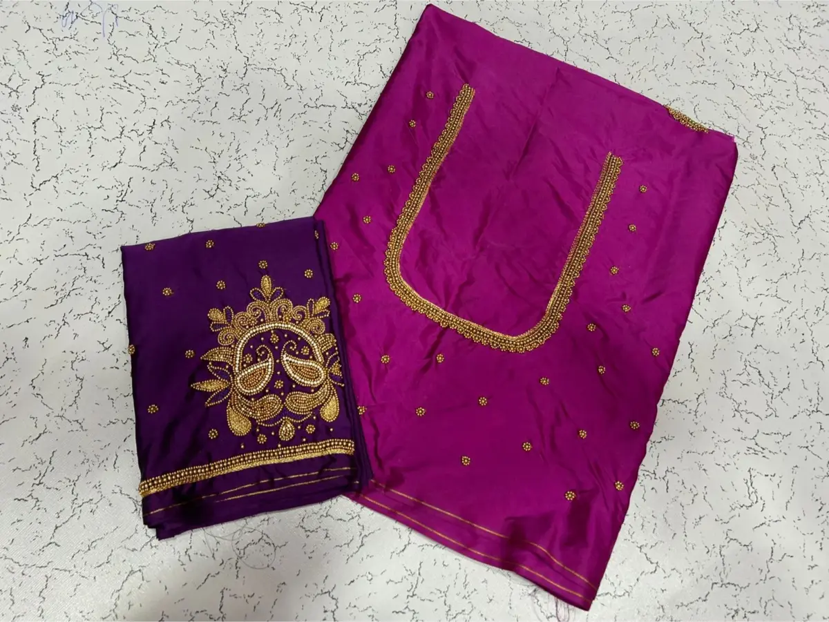 Elegant Rani Pink Aariwork Blouse Limited Time Offer