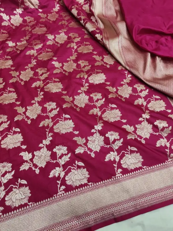 Exclusive Pure Banarasi Handloom Katan Silk Saree with Rich Golden Zari | Silk Mark Certified