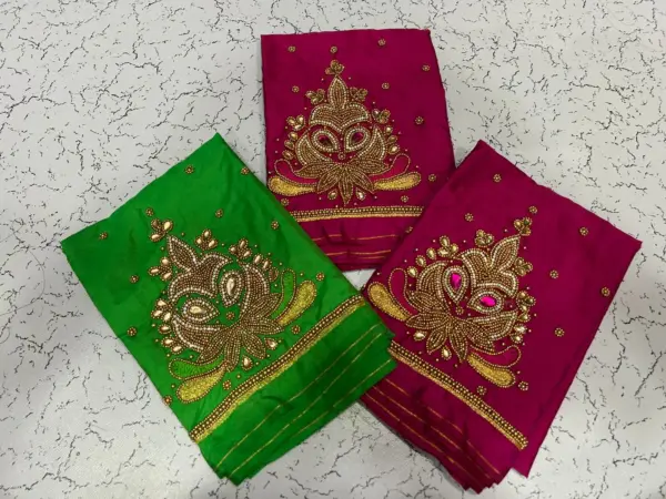 Glamorous Golden Aariwork Blouse Limited Time Partywear Offer