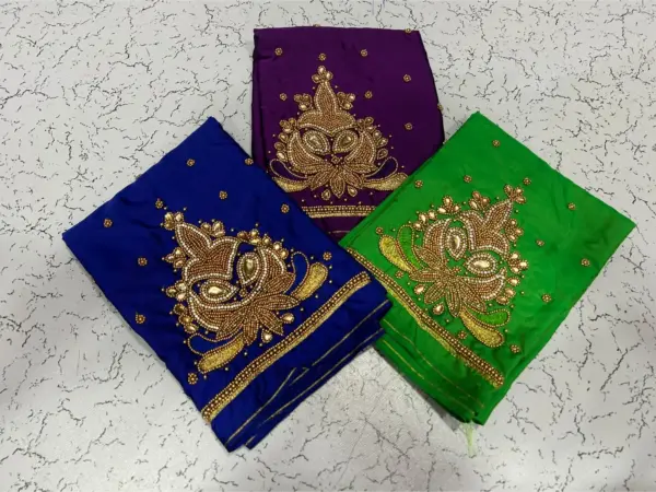 Glamorous Golden Aariwork Blouse Limited Time Partywear Offer