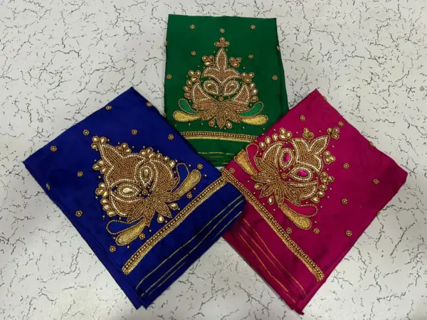 Glamorous Golden Aariwork Blouse Limited Time Partywear Offer