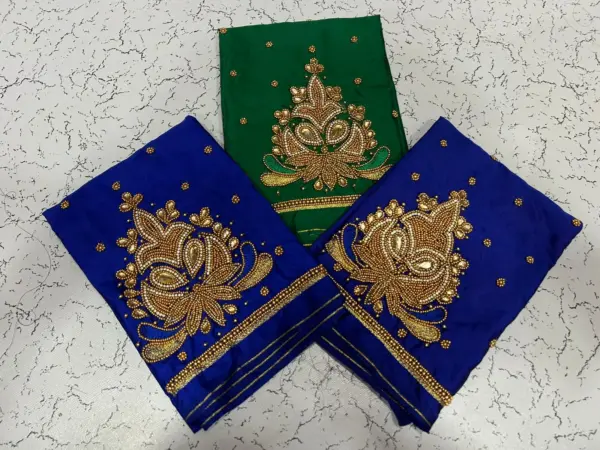 Glamorous Golden Aariwork Blouse Limited Time Partywear Offer