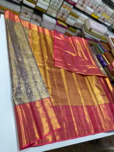 Golden Glow Pure Tissue Bridal Saree with Handloom Excellence 19