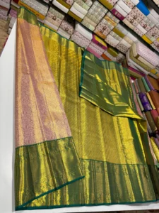Golden Glow Pure Tissue Bridal Saree with Handloom Excellence 22