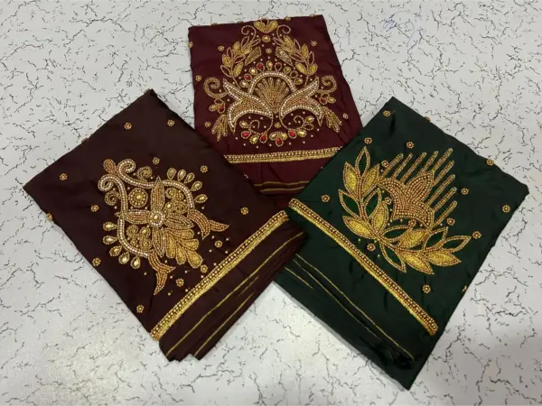 Grace in Every Thread: Pink Beads Aariwork Blouse – Special Offer!