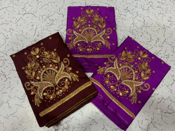 Grace in Every Thread: Pink Beads Aariwork Blouse – Special Offer!