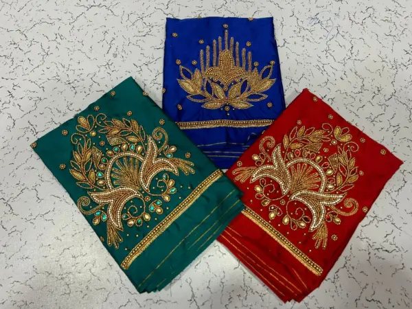 Grace in Every Thread: Pink Beads Aariwork Blouse – Special Offer!