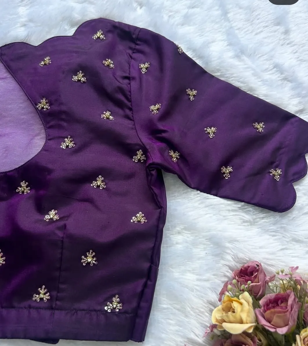 Grace in Simplicity Purple Boat Neck Blouse – Designer Must-Have!