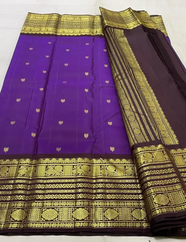 Luxury Kanchipuram Silk Saree with 1G+++ Pure Gold Zari Authentic Silk Mark Certified