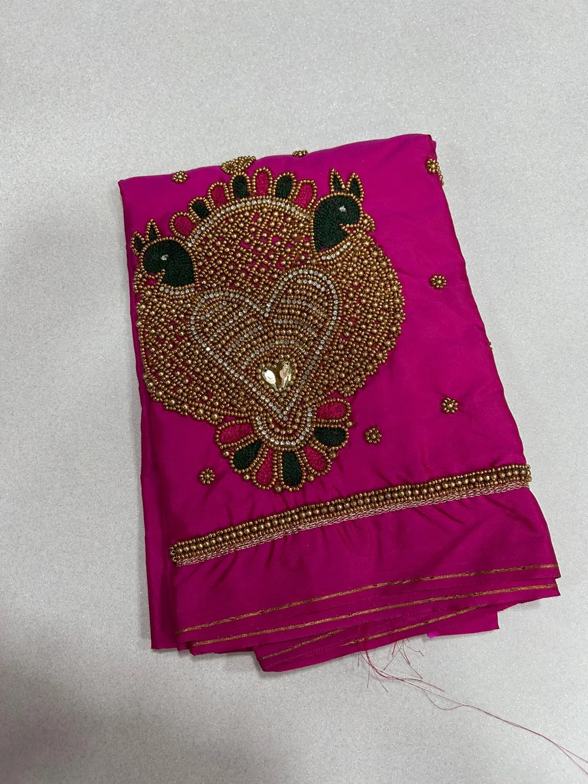 Majestic Double Peacock Aari Maggam Blouse Limited Time Offer