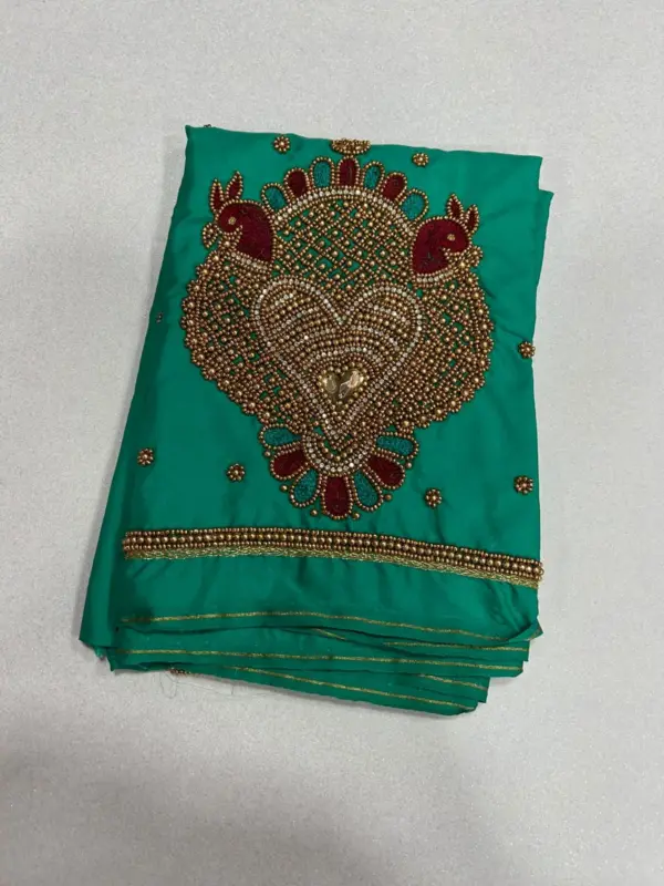 Majestic Double Peacock Aari Maggam Blouse Limited Time Offer