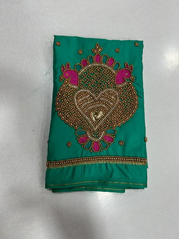 Majestic Double Peacock Aari Maggam Blouse Limited Time Offer