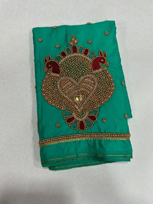 Majestic Double Peacock Aari Maggam Blouse Limited Time Offer