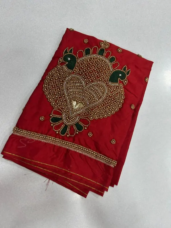 Majestic Double Peacock Aari Maggam Blouse Limited Time Offer