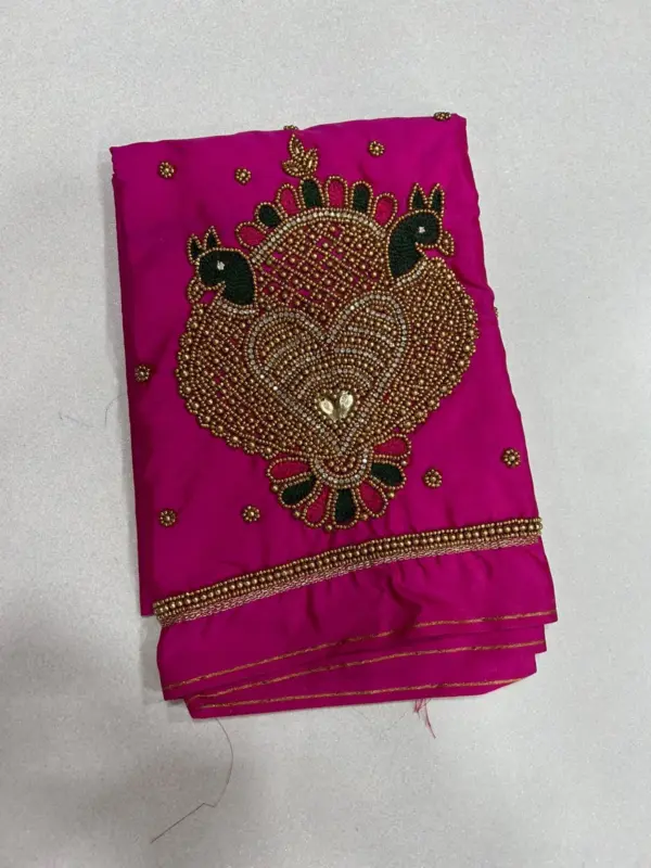 Majestic Double Peacock Aari Maggam Blouse Limited Time Offer