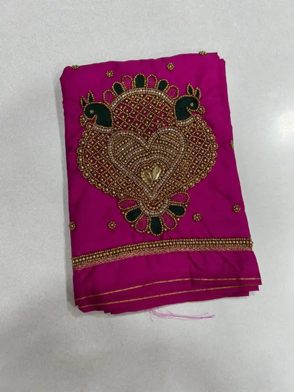 Majestic Double Peacock Aari Maggam Blouse Limited Time Offer