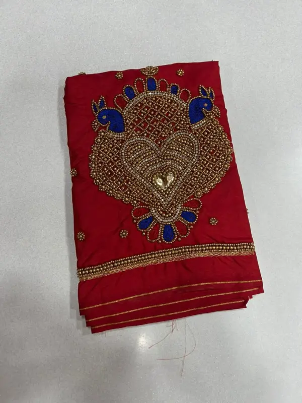 Majestic Double Peacock Aari Maggam Blouse Limited Time Offer