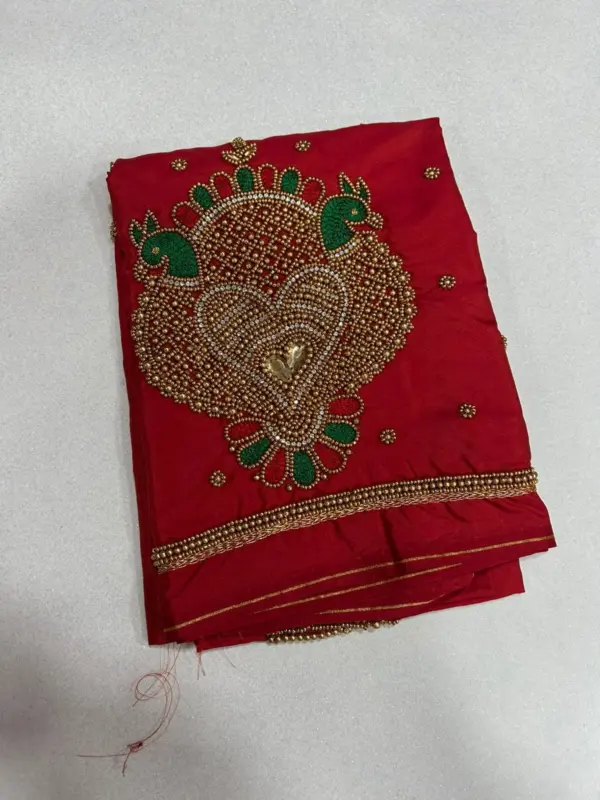 Majestic Double Peacock Aari Maggam Blouse Limited Time Offer