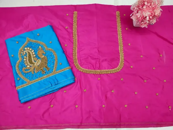 Majestic Peacock Embroidery Bridal Blouse – Limited Time Wedding Offer!