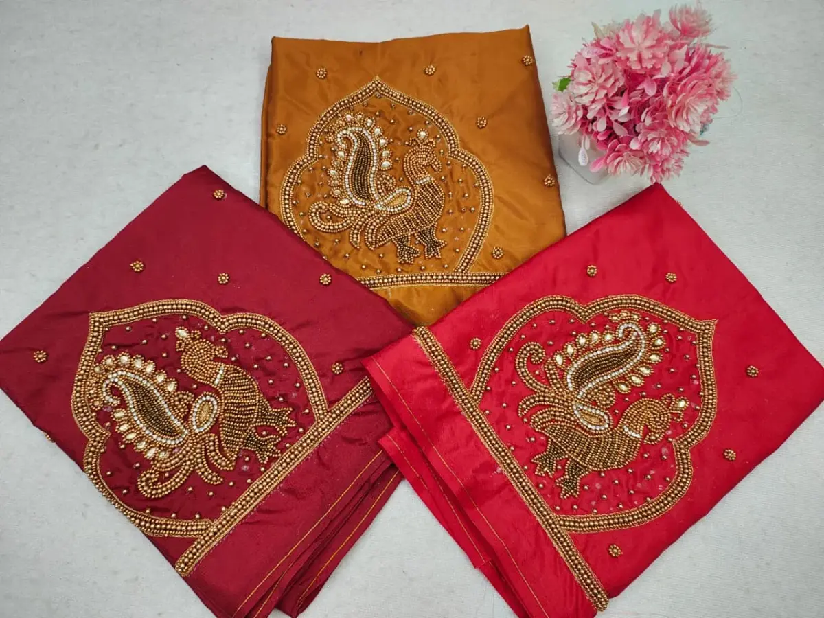 Majestic Peacock Embroidery Bridal Blouse – Limited Time Wedding Offer! 2