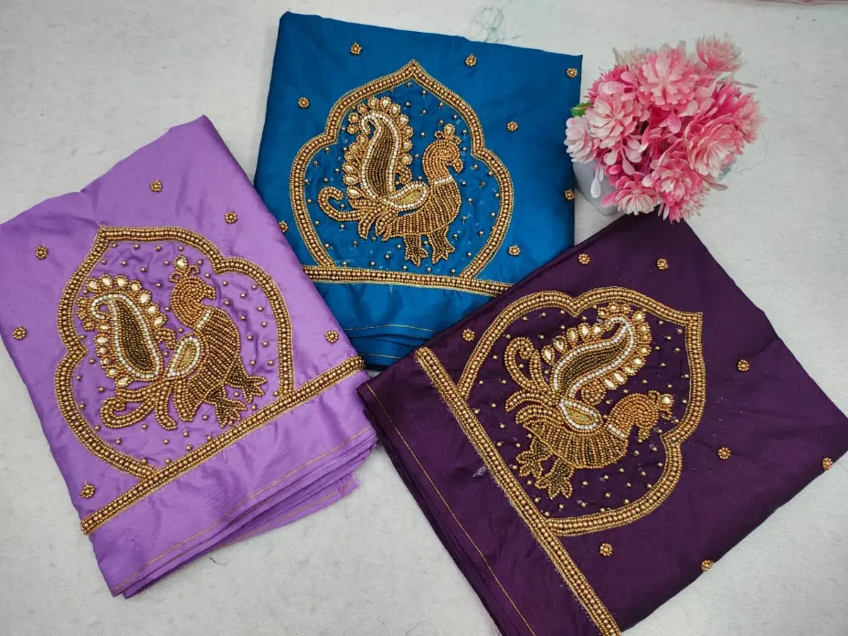 Majestic Peacock Embroidery Bridal Blouse – Limited Time Wedding Offer! 3