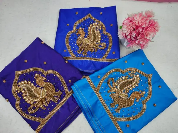 Majestic Peacock Embroidery Bridal Blouse – Limited Time Wedding Offer!