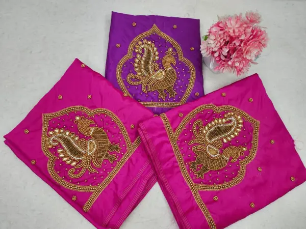 Majestic Peacock Embroidery Bridal Blouse – Limited Time Wedding Offer!