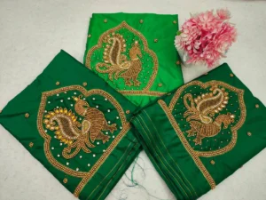 Majestic Peacock Embroidery Bridal Blouse – Wedding 6